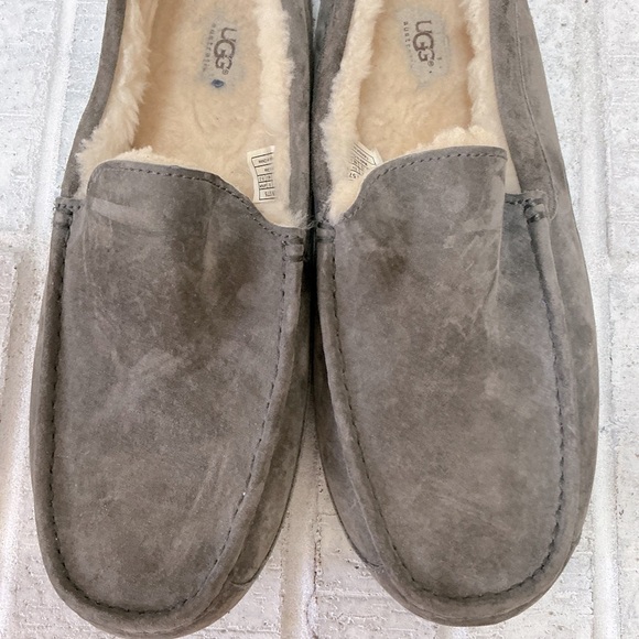 UGG Ascot Suede Slippers in Grey Heather - Picture 4 of 13